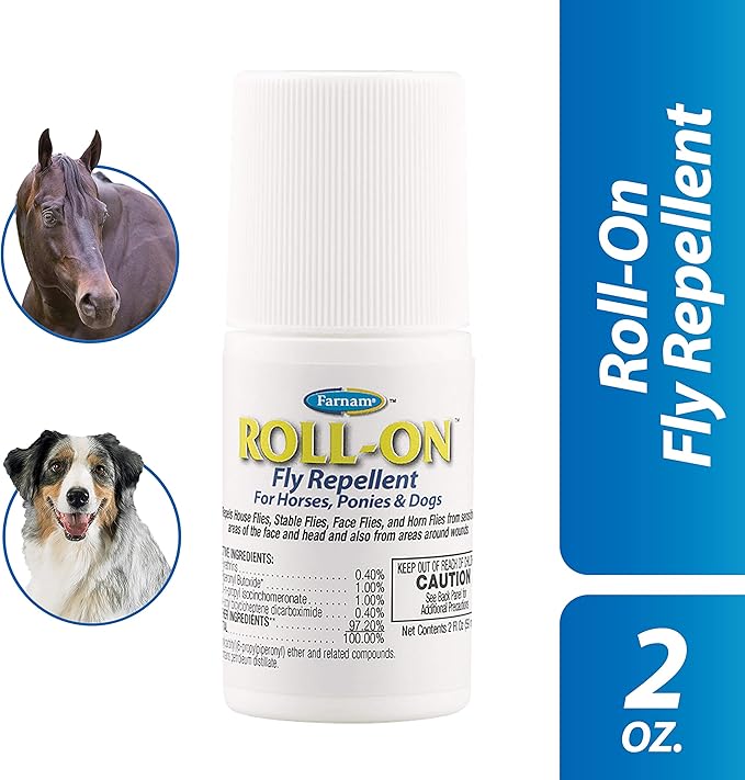 Farnam Roll-On Fly Repellent for Horses, Ponies and Dogs 2 Ounces