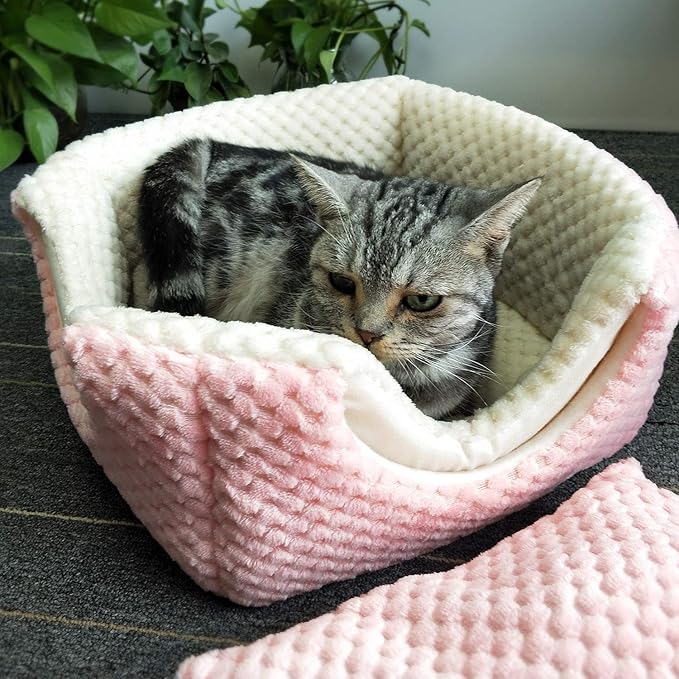 Cat Bed, Cat Self Warming Bed & Sofa, Pink