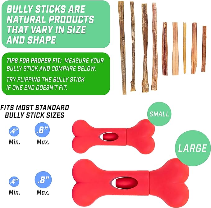 GoSports Chew Champ Bully Stick Holder for Dogs - Securely Holds Bully Sticks to Help Prevent Choking - 6 in or 8 in Size, 1 Count (Pack of 1)