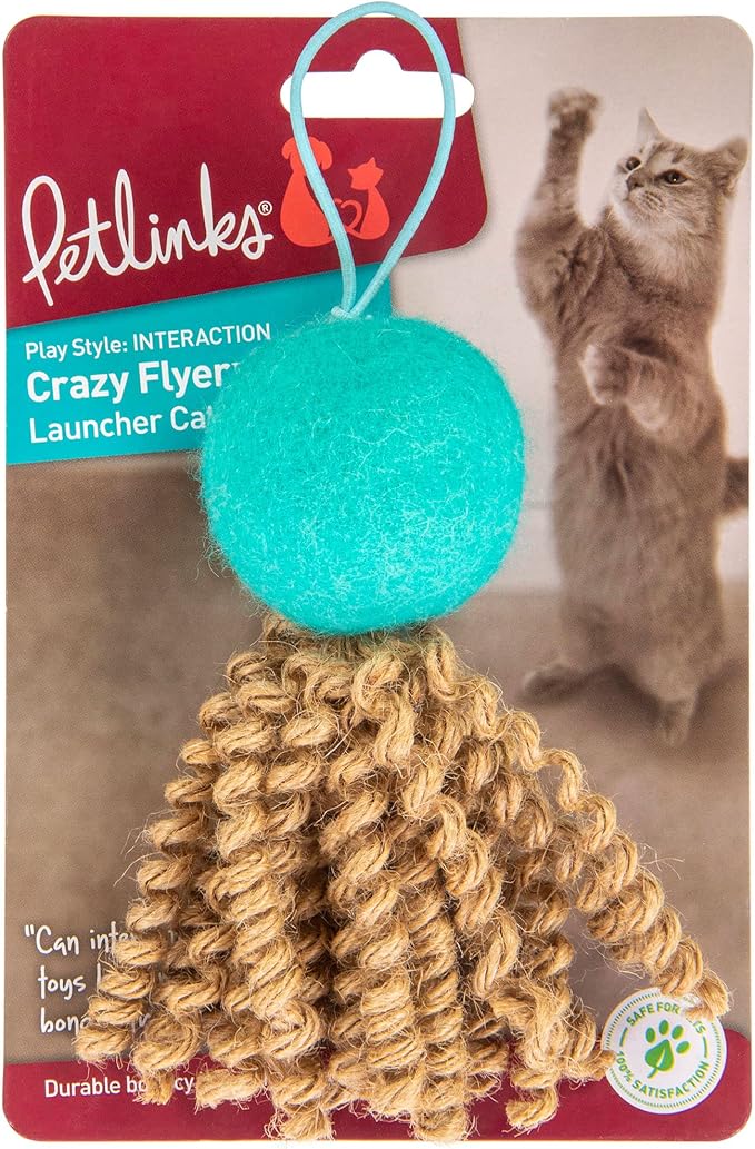 Petlinks Crazy Flyer Launcher Cat Toy - Teal, One Size