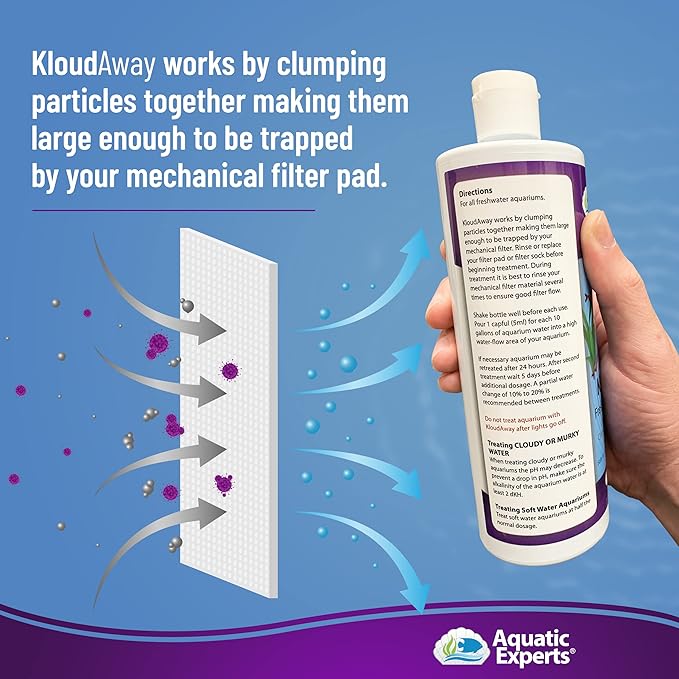 KloudAway Freshwater Aquarium Water Clarifier - Clears Cloudy Water, Water Clarifier for Fish Tank, Made in USA (250 mL)