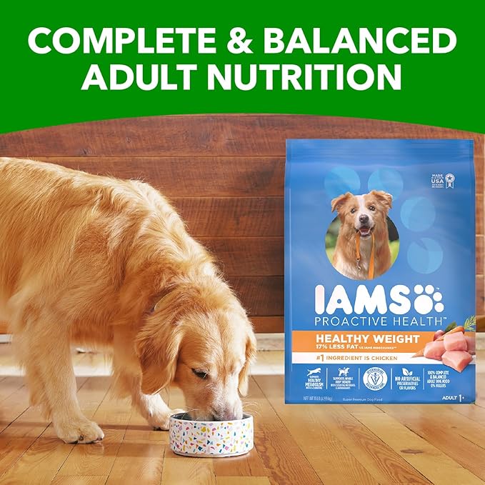IAMS Adult Healthy Weight Control Dry Dog Food with Real Chicken, 15 lb. Bag