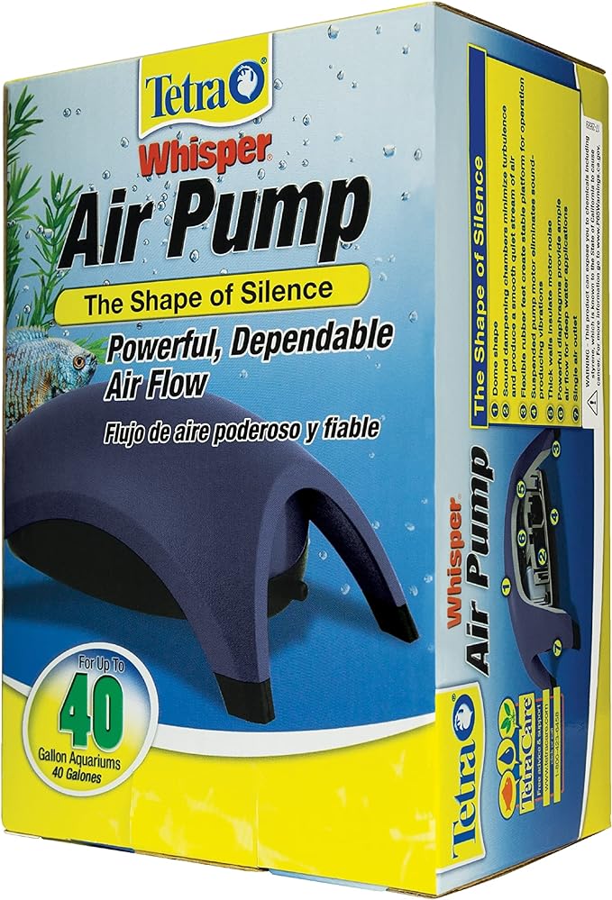 Tetra Whisper Air Pump, for Aquariums, Powerful Airflow, Non-UL Listed