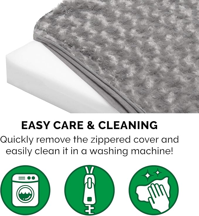 Furhaven Orthopedic Dog Bed for Large Dogs w/ Removable Washable Cover, For Dogs Up to 125 lbs - Ultra Plush Faux Fur & Suede Mattress - Gray, Jumbo Plus/XXL
