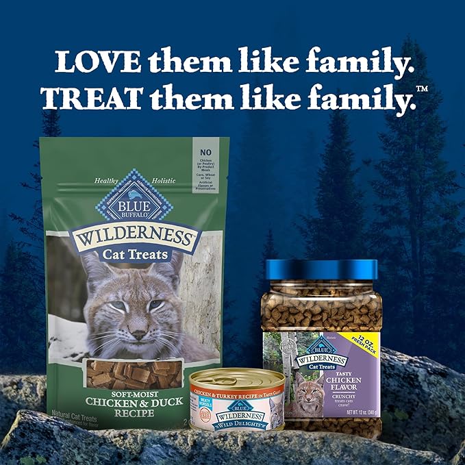 Blue Buffalo Wilderness Soft Cat Treats, Made with Natural Ingredients, Chicken & Duck Recipe, 2-oz. Bag