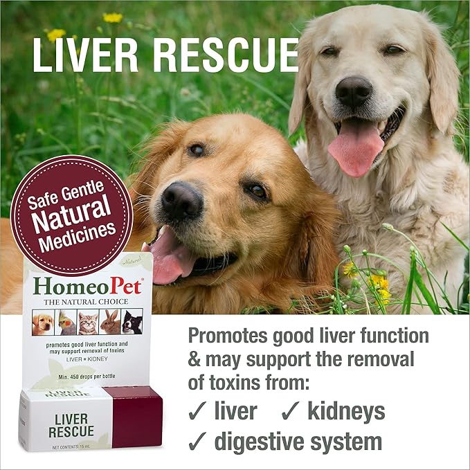 HomeoPet Liver Rescue, Natural Liver Support for Pets, 15 Milliliters