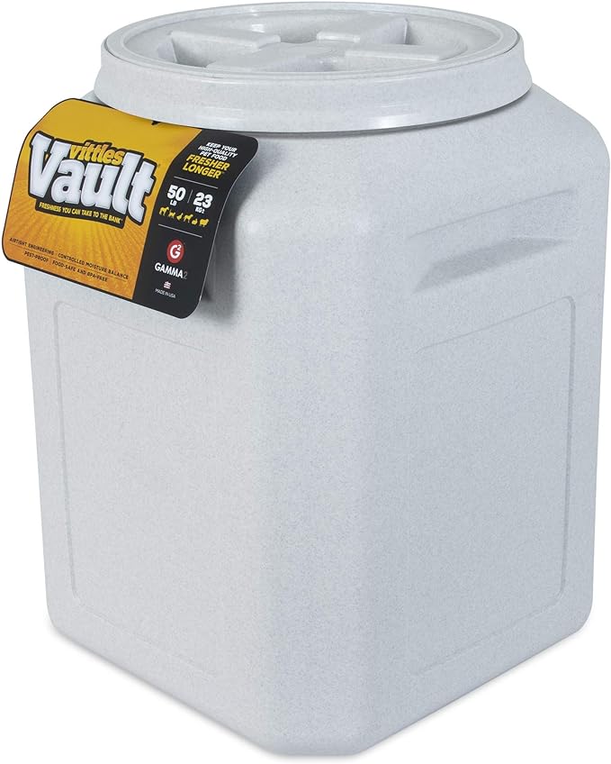 Gamma2 Vittles Vault Dog Food Storage Container, Up To 50 Pounds Dry Pet Food Storage, Made in USA