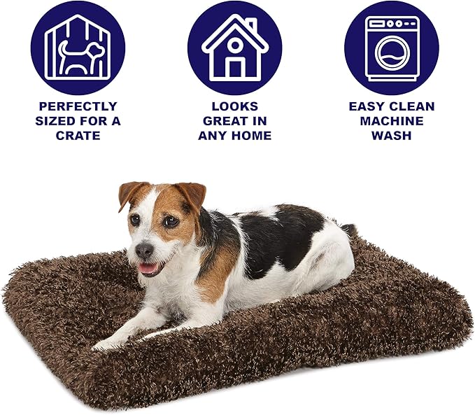 Midwest Homes for Pets Deluxe Dog Beds | Super Plush Dog & Cat Beds Ideal for Dog Crates | Machine Wash & Dryer Friendly, 1-Year Warranty, Cocoa, 30-Inch