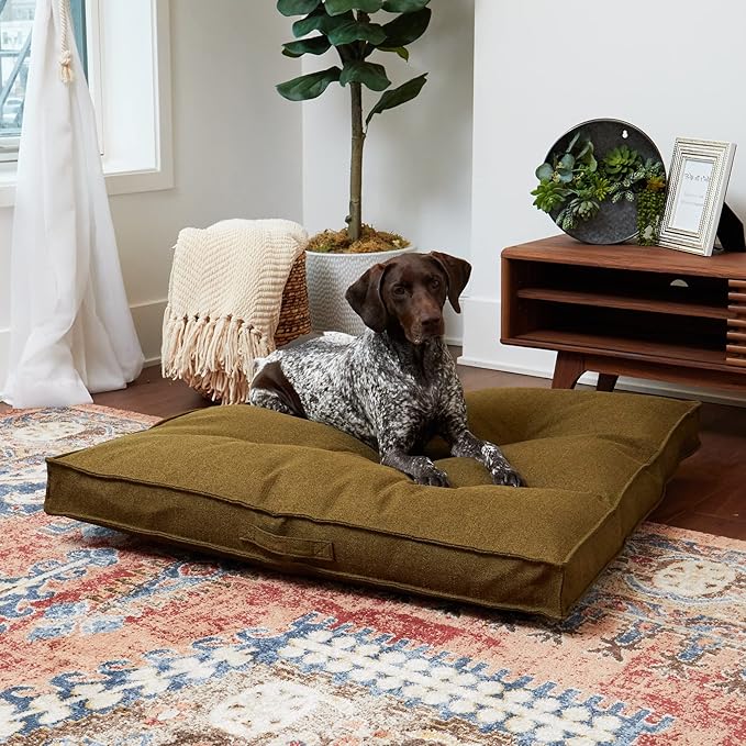 South Pine Porch Mila Square Tufted Pillow Style Dog Bed, Moss, Large (40" x 40")