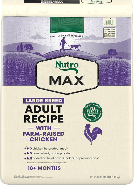 Nutro Max Adult Large Breed Dry Dog Food with Farm-Raised Chicken, 36 lb. Bag