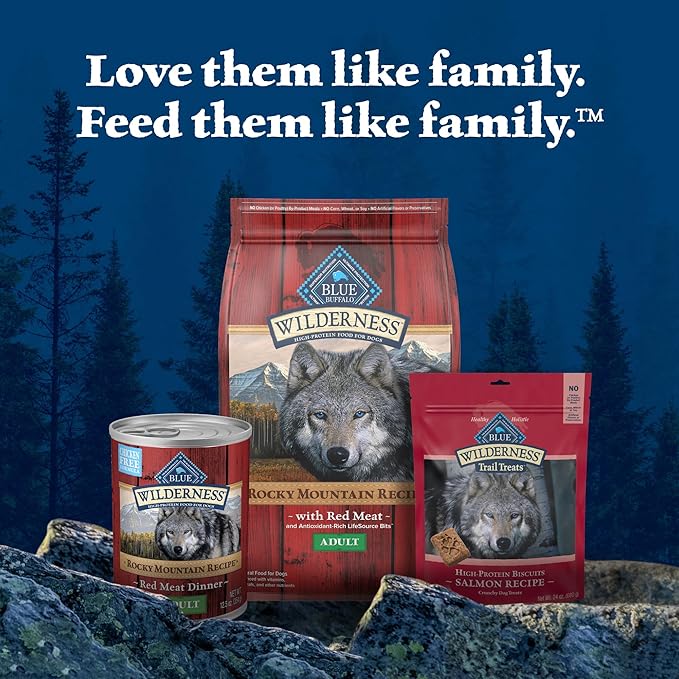 Blue Buffalo Wilderness Rocky Mountain Recipe High Protein, Natural Adult Wet Dog Food, Red Meat 12.5-oz cans (Pack of 12)