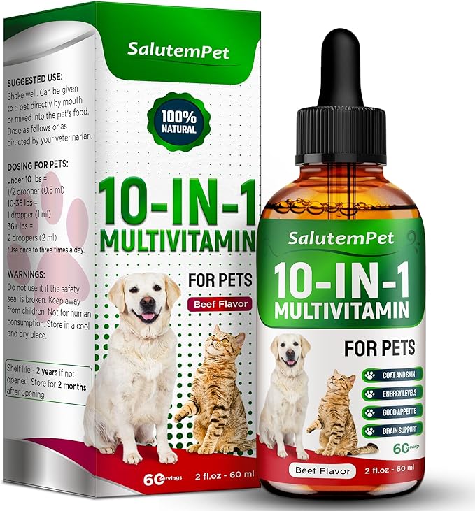 Cat & Dogs Vitamins and Supplements | Vitamins for Cats and Dogs | Pet Vitamins and Supplements | Dog Multivitamins | Cat Vitamins and Supplements | Liquid Dog Vitamins | Cat Multivitamins | 2 Oz