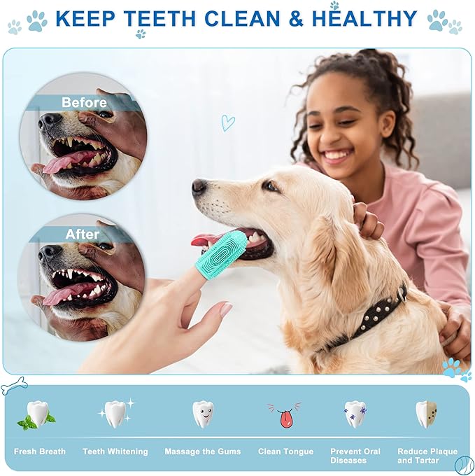 Dog Toothbrush Dog Tooth Brushing Kit 8 Pack Dog Finger Toothbrush for Dog Teeth Cleaning&Dog Dental Care,Cat Toothbrush Dog Tooth Brush Puppy Toothbrush Pet Toothbrush