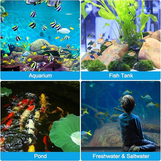 7-Way Aquarium Test Strips, 100 Strips Aquarium Testing Kit for Freshwater, Fish Tank Pond Test Strips Testing pH, Alkalinity, Nitrite, Nitrate, Chlorine, Carbonate, Hardness