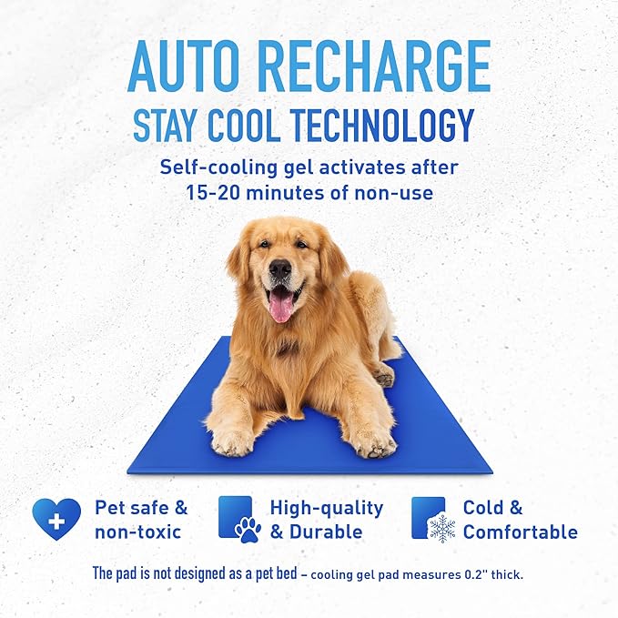 Chillz Dog Cooling Mat, Extra Large - Pressure Activated Cooling Mat for Dogs - No Water, Electricity or Refrigeration Needed - Non-Toxic Dog Cooling Pad, Ideal for Home and Travel - 37 x 31.5 Inches