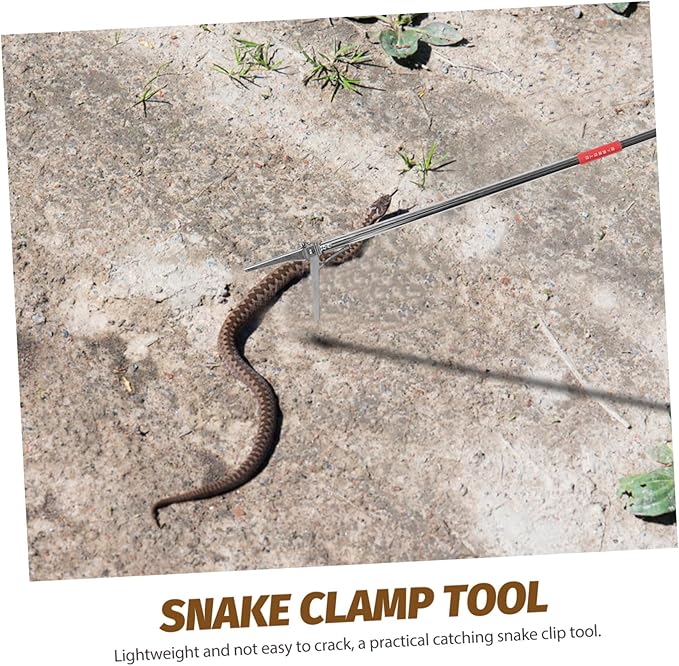 Snake Sticks Useful Snake Catcher Clip Snake Grabber Tool Folding Snake Catcher Clamp Snake Stick Catcher Snake Tong Reptile Grabber Snake Clip Turntable Hook Stainless Steel Crawl, 122x13cm