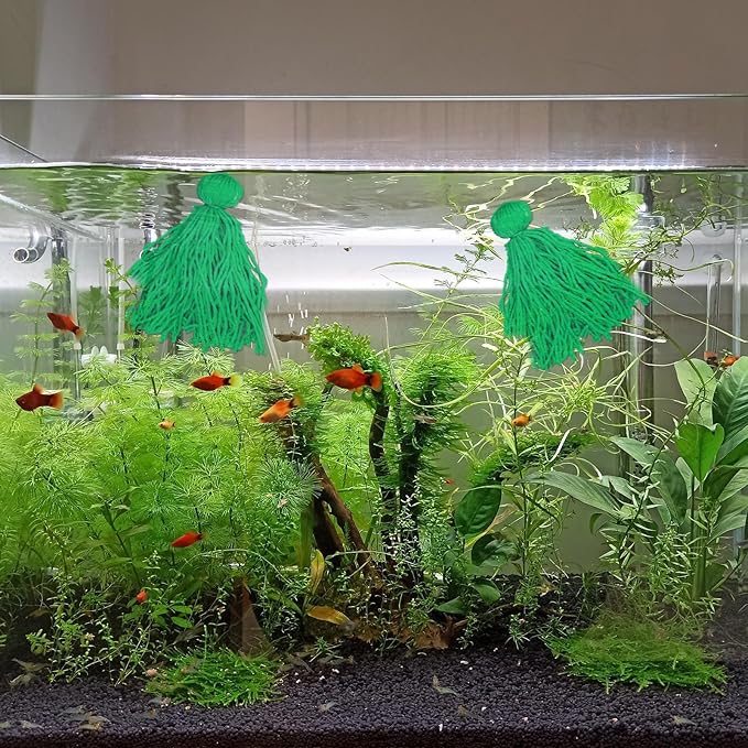 Fish Breeder Spawning Mop for Fish Tank, Floating Fish Breeding Mop for Egg Laying, Green (Green)