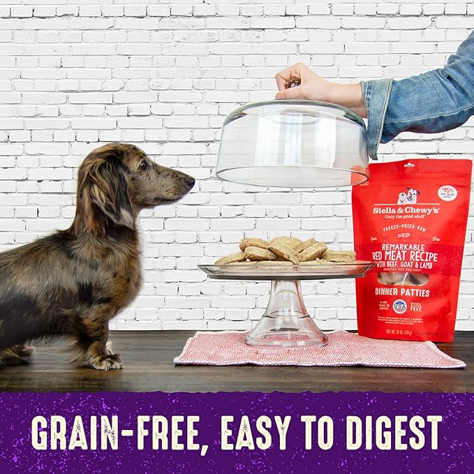 Stella & Chewy's Freeze Dried Raw Dinner Patties – Grain Free Dog Food, Protein Rich Absolutely Rabbit Recipe – 14 oz Bag