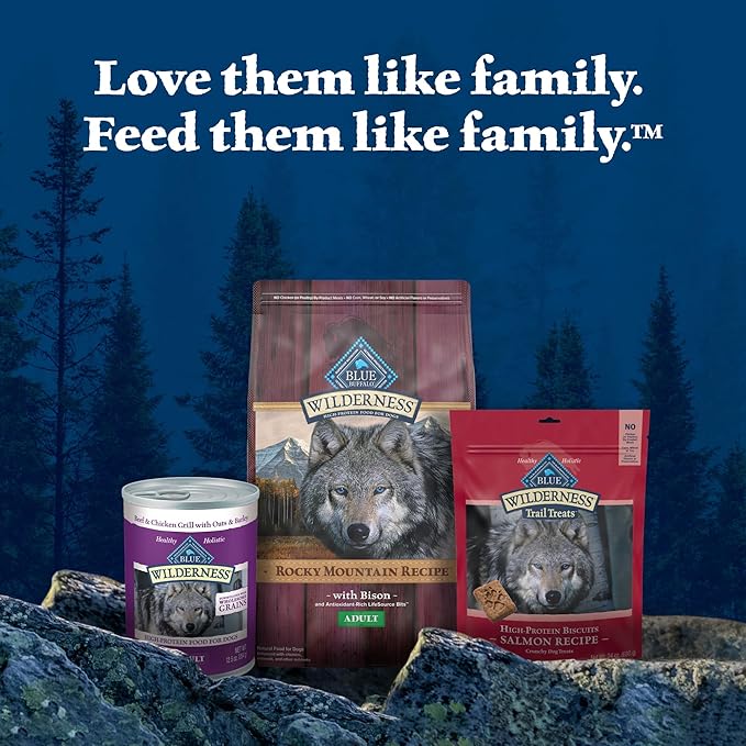 Blue Buffalo Wilderness Rocky Mountain Recipe High-Protein Adult Dry Dog Food, Made in the USA with Natural Ingredients Plus Wholesome Grains, Bison, 28-lb. Bag