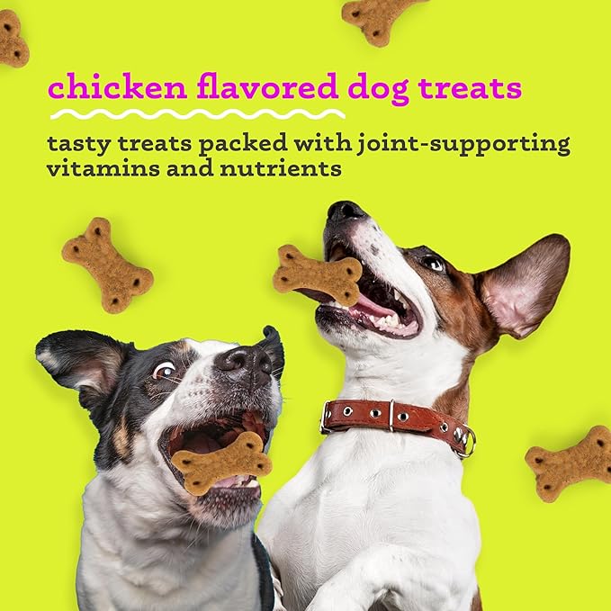 Wags & Wiggles Super HIPS Functional Treats for Dogs, Chicken Flavor, Resealable Bag | Hip & Joint Support Dog Treats with Green Lipped Mussel, Fish Oil, and Turmeric, 5.5 Ounce - 4 Pack