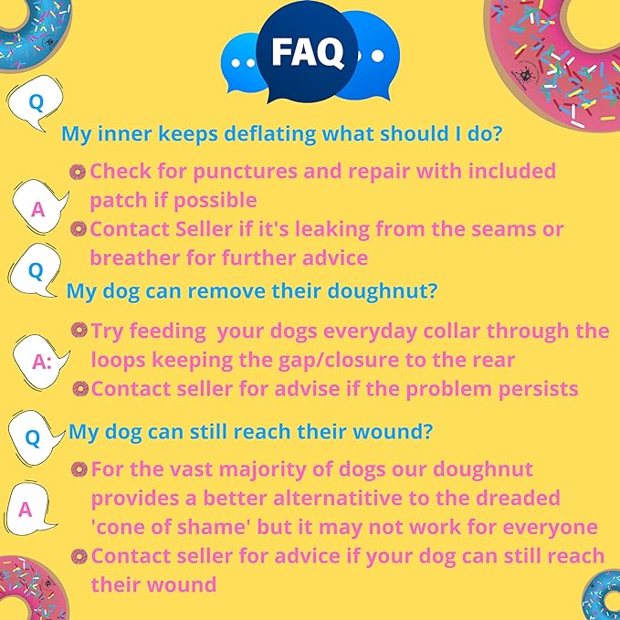 Dog Donut Collar | Great Alternative to a Traditional Dog Cone or a Soft Dog Cone Collar | Our Inflatable Dog Cone is an Excellent Cone for Dogs after Surgery | Dog Cones for Large Dogs (Blue)