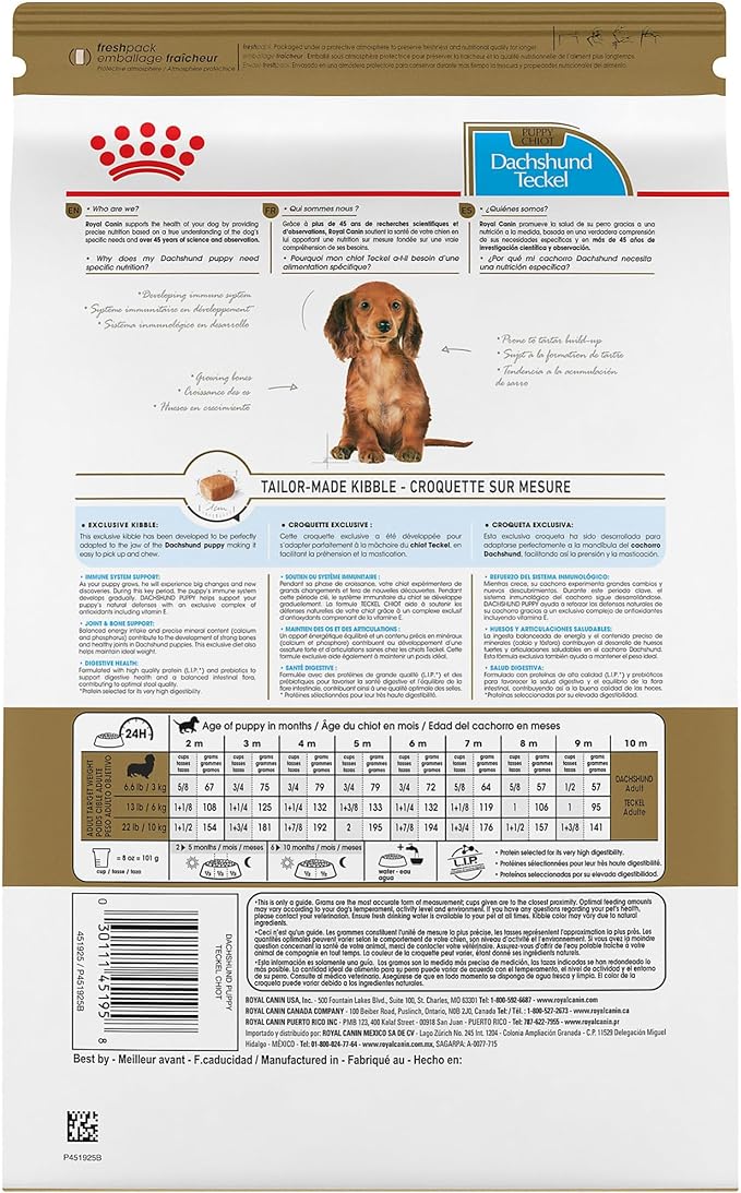 Royal Canin Dachshund Puppy Breed Specific Dry Dog Food, 2.5 lb Bag