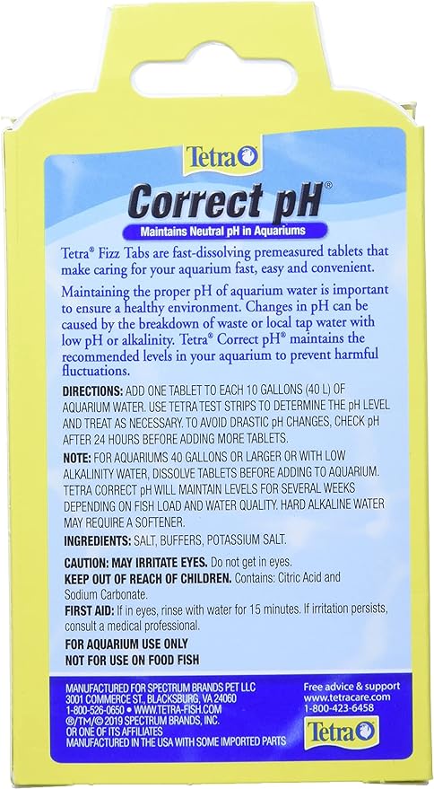 Tetra Correct pH Tablets 8 Count, For aquarium Water