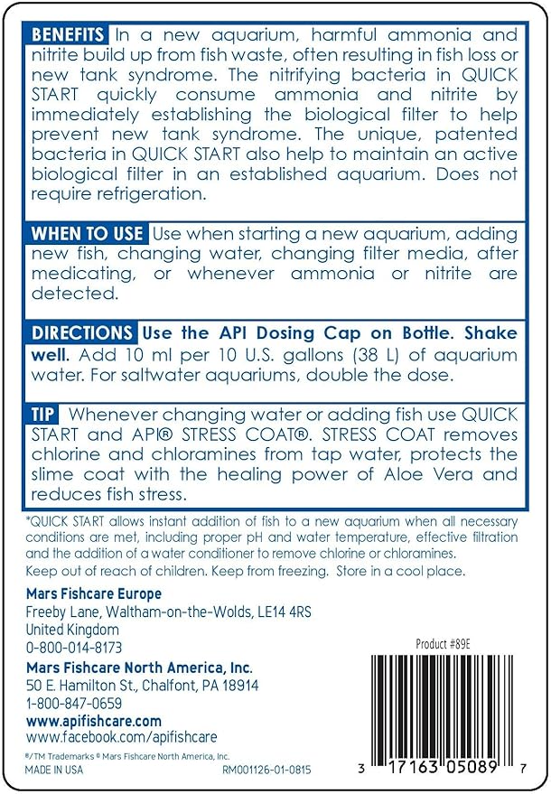 API Aquarium Care Essentials Bundle | API AQUARIUM SALT Freshwater Aquarium Salt (67-Ounce Box) + API QUICK START Freshwater and Saltwater Aquarium Nitrifying Bacteria (16-Ounce Bottle)