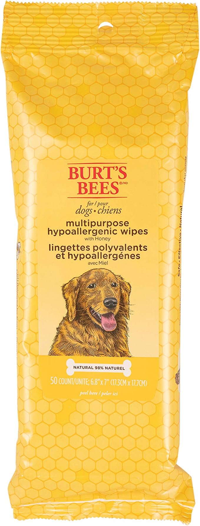 Burt's Bees for Pets Multipurpose Grooming Wipes - Puppy & Dog Wipes for All Purpose Cleaning & Grooming - Cruelty Free, Pet Wipes, Puppy Supplies, 50 Count - 2 Pack