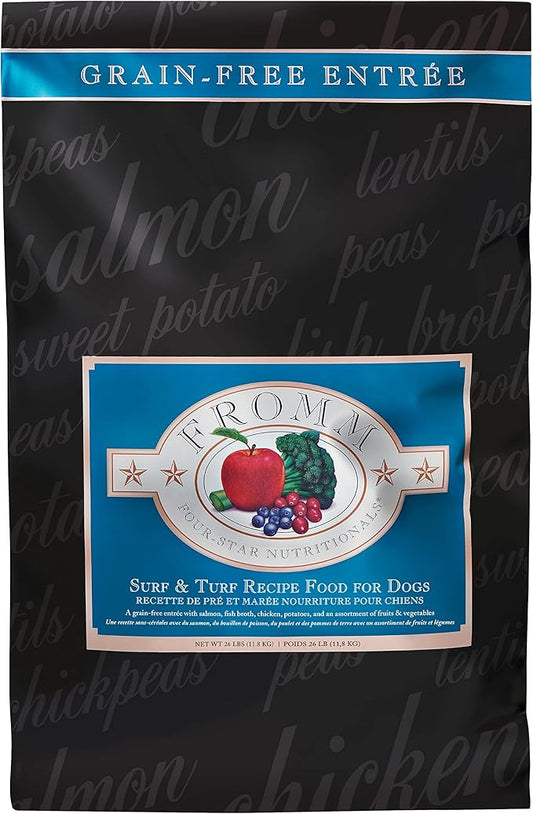 Fromm Four-Star Nutritionals Surf & Turf Dog Food - Premium Dry Dog Food - Salmon Recipe - 26 lb