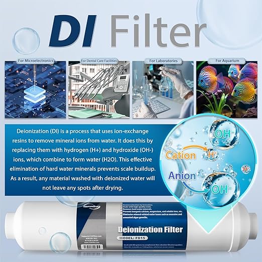 iSpring RCC1DP Tankless RO/DI System with Pump, 5 Stage De-ionization Reverse Osmosis Water Filter System, High Performing 150 GPD Tankless RO Water System for Aquarium with DI Water Filter & Pump