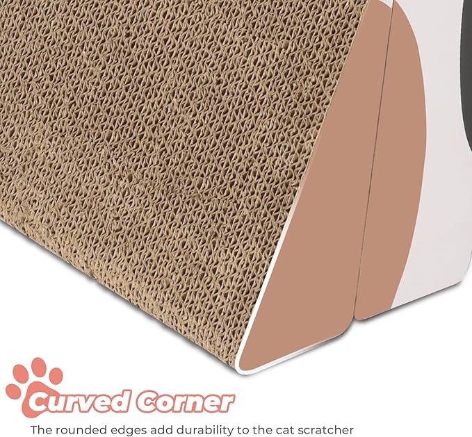 ComSaf Cat Scratcher Cardboard, Kitty Cat Scratching Pad Recycle Corrugate Scratcher Cat Scratch Bed Long Lasting Reversable (Triangle)