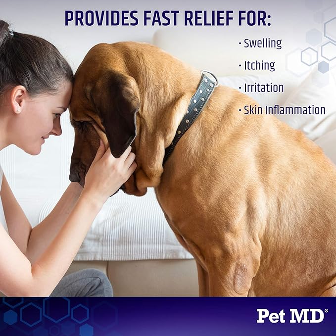 Pet MD Hydrocortisone Spray for Dogs, Cats, Horses - Itch Relief Spray & Hot Spot Treatment for Dogs, Irritated Dry Itchy Skin, Allergies, and Dermatitis - Reduces Topical Inflammation - 4 oz