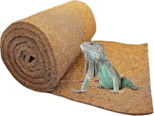 Hamiledyi Reptile Carpet Coconut Fiber Substrate Coco Liner Roll 157x15.7in Lizard Cage Mat Natural Coco Fiber Bedding for Bearded Dragon,Turtles,Iguana,Tortoise Pad Garden Decoration