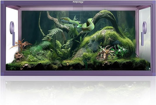 50 Gallon Reptile Tank, Front Opening Snake Tank for Easy Maintenance, Reptile Enclosure with Top Screen Ventilation 36''x18''x18''