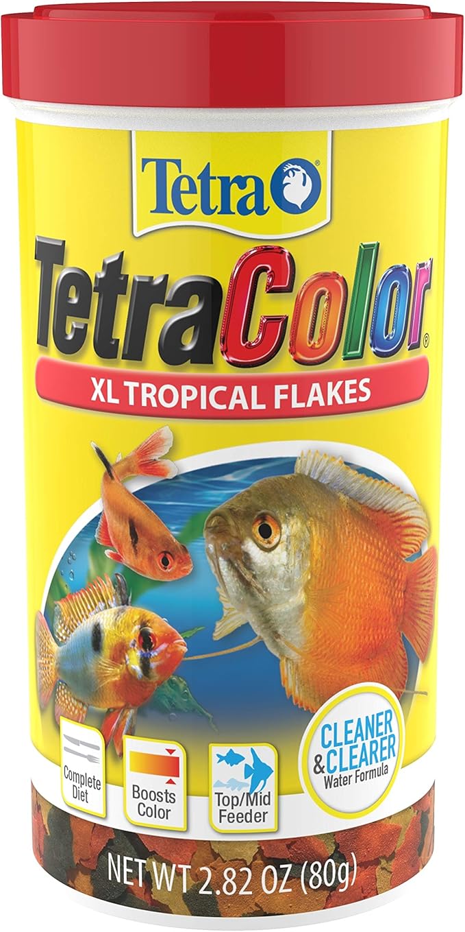 TetraColor Tropical Flakes, Color Boosting Fish Food, Nutritionally Balanced Diet for Tropical Fish, 2.82 oz