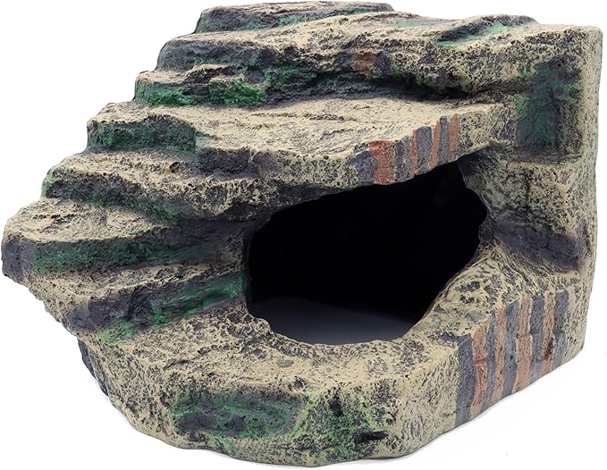 Large Resin Reptile Tank Accessories Hideouts Cave Habitat Decor for Leopard Gecko Lizards Turtle