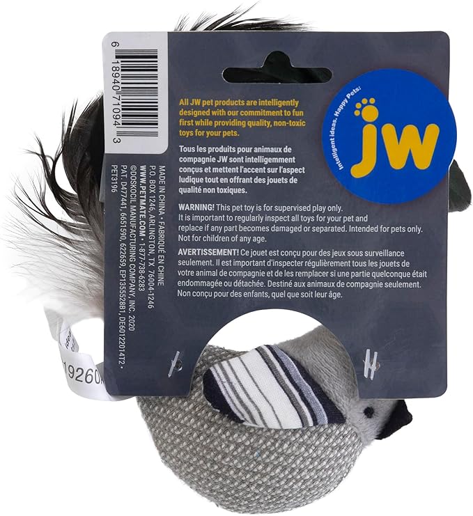 JW Cataction Black and White Bird Toy, Multi, One Size