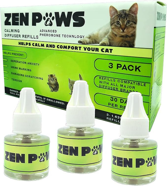 Upgraded No Scent - Diffuser Cat Relaxant Refill - Compatibility : Refills fit and are Compatible with All Major Brand diffusers. Feliway, Comfort Zone, ThunderEase, Relaxivet