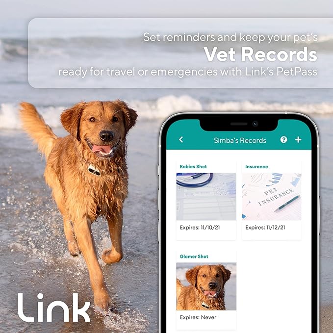 Link GPS Dog Tracker + Activity Monitor | Training Tools, Health Tracker, Waterproof, Flashlight, Lightweight, PetPass & Vet Record Storage, Fits On Most Collars | iPhone & Android Apps