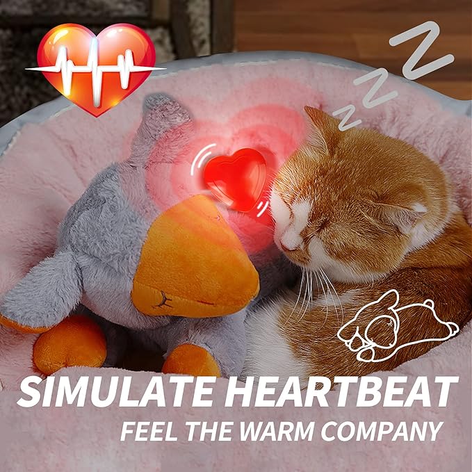 ALL FOR PAWS Dog Stuffed Animals with Heartbeat,Small Dog Toys for Dog Anxiety Relief,Puppy Behavioral Training Aid Toy Dog Stuff (Grey Sheep(Double Heartbeat))