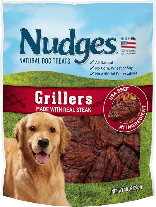 Blue Buffalo Nudges Grillers Natural Dog Treats, Steak, 10oz Bag