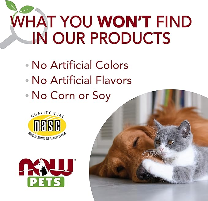 NOW Pet Health, Pet Allergy Supplement, Formulated for Cats & Dogs, NASC Certified, 75 Chewable Tablets