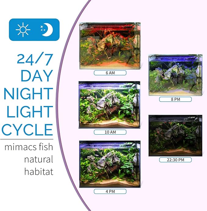 hygger Advanced LED Aquarium Light with Timer, 24/7 Lighting Cycle & DIY Mode, Full Spectrum Fish Tank Light for 48-54 in Freshwater Planted Tank