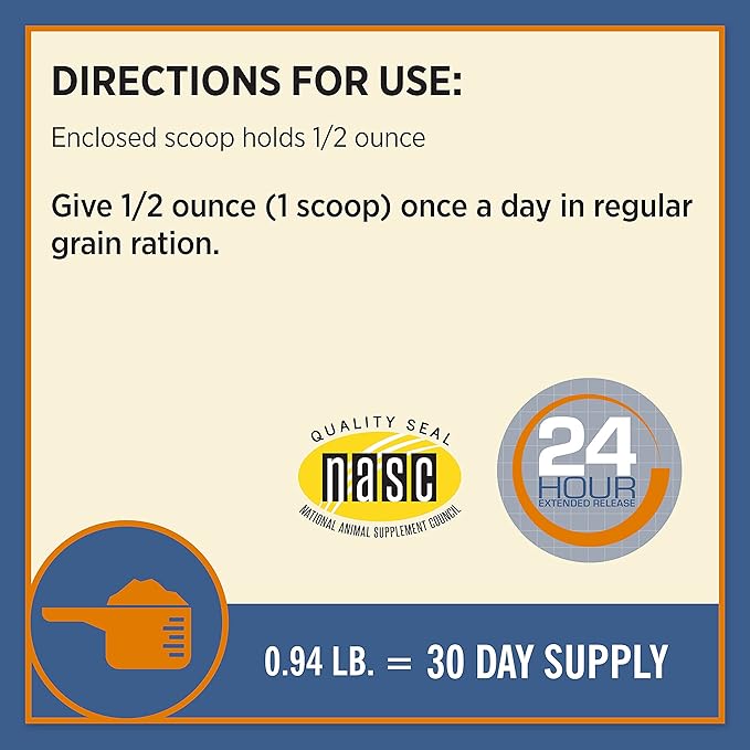 Farnam MaxFlex XR Extended Release Joint Supplement for Horses, Provides a continuous supply of joint health ingredients for 24 hours, 0.9375 pound, 30 Day Supply