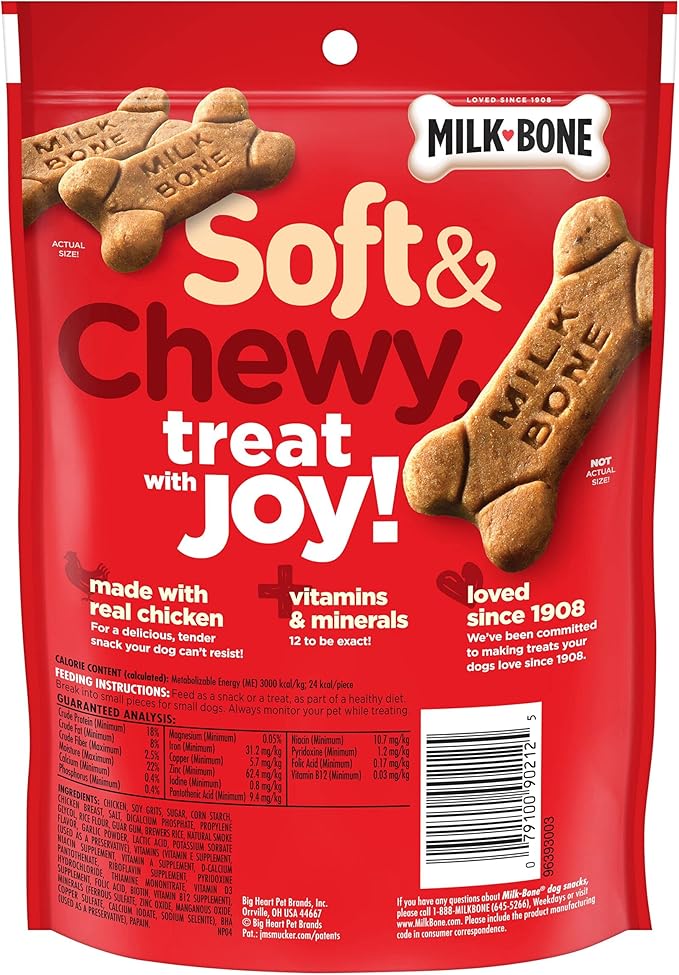 Milk-Bone Soft & Chewy Dog Treats, Chicken Recipe, 5.6 Ounce (Pack of 10) Made with Real Chicken Breast