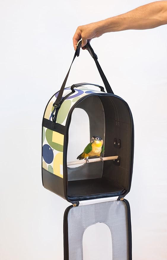 Prevue Pet Products Soft Sided Bird Travel Carrier with Perch Large, Multicolor (1309)