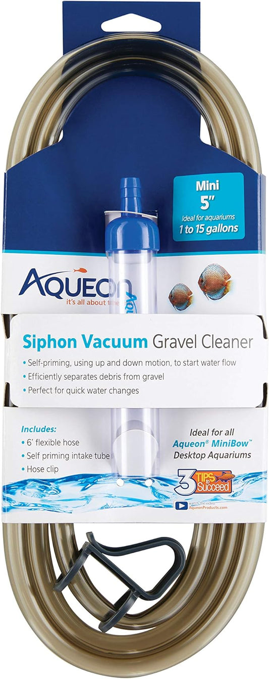 Aqueon Aquarium Siphon Vacuum Gravel Cleaner Mini - 5 Inches