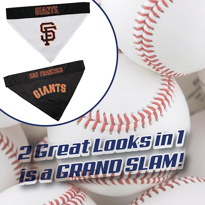 Pets First SFG-3217-L-XL MLB San Francisco Giants Reversible Pet Bandana, Large/X-Large, MLB Team Color