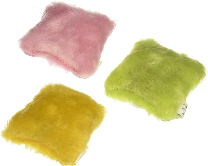 Speciality Pack Containing 3 Yeowww! 100% Organic Catnip Pillows (Contains a Pink, Yellow and Green Pillow)